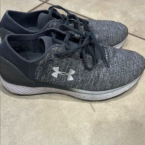 Under Armour Gray and White Athletic Shoes with Knit Upper